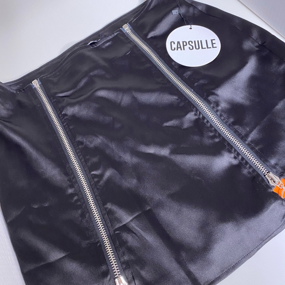 CAPSULE SILK ZIPPER SKIRT
